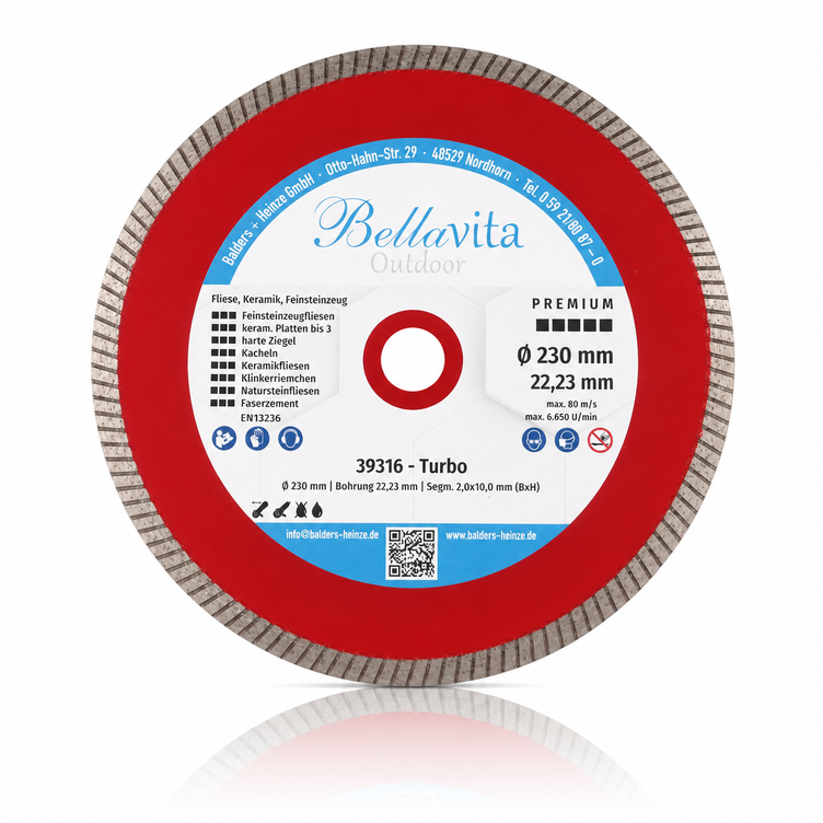 Diamantscheibe Premium Rot D230mm