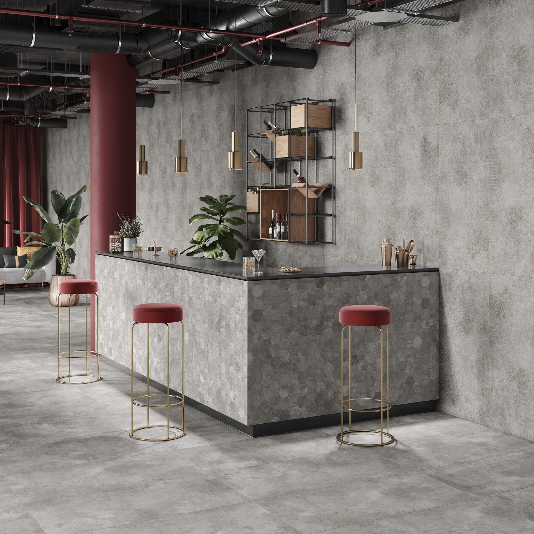 Bodenfliese Paint grey 60x120