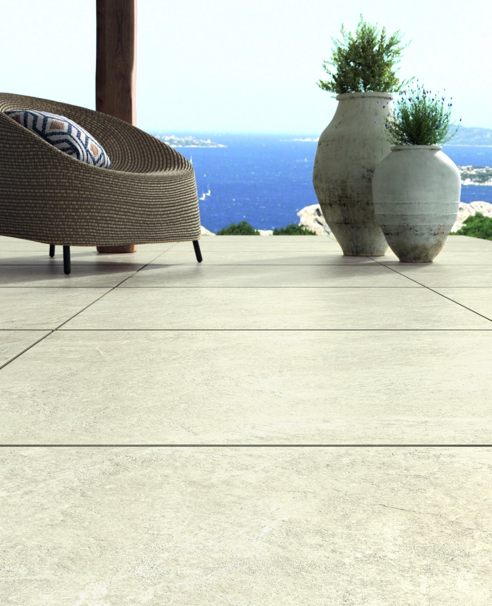 Outdoor-Fliese PIETRA ANTICA white 60x60