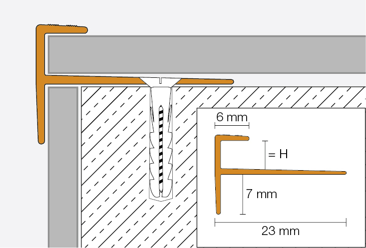 VINPRO-STEP 2,5m Kantprofil H=4mm ATGB
