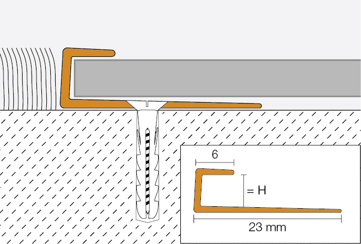 VINPRO-S 2,5m Abschlussprofil H=5mm ACGB