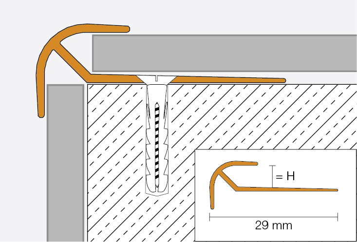 VINPRO-RO 2,5m Treppenprofil H=3mm ATGB