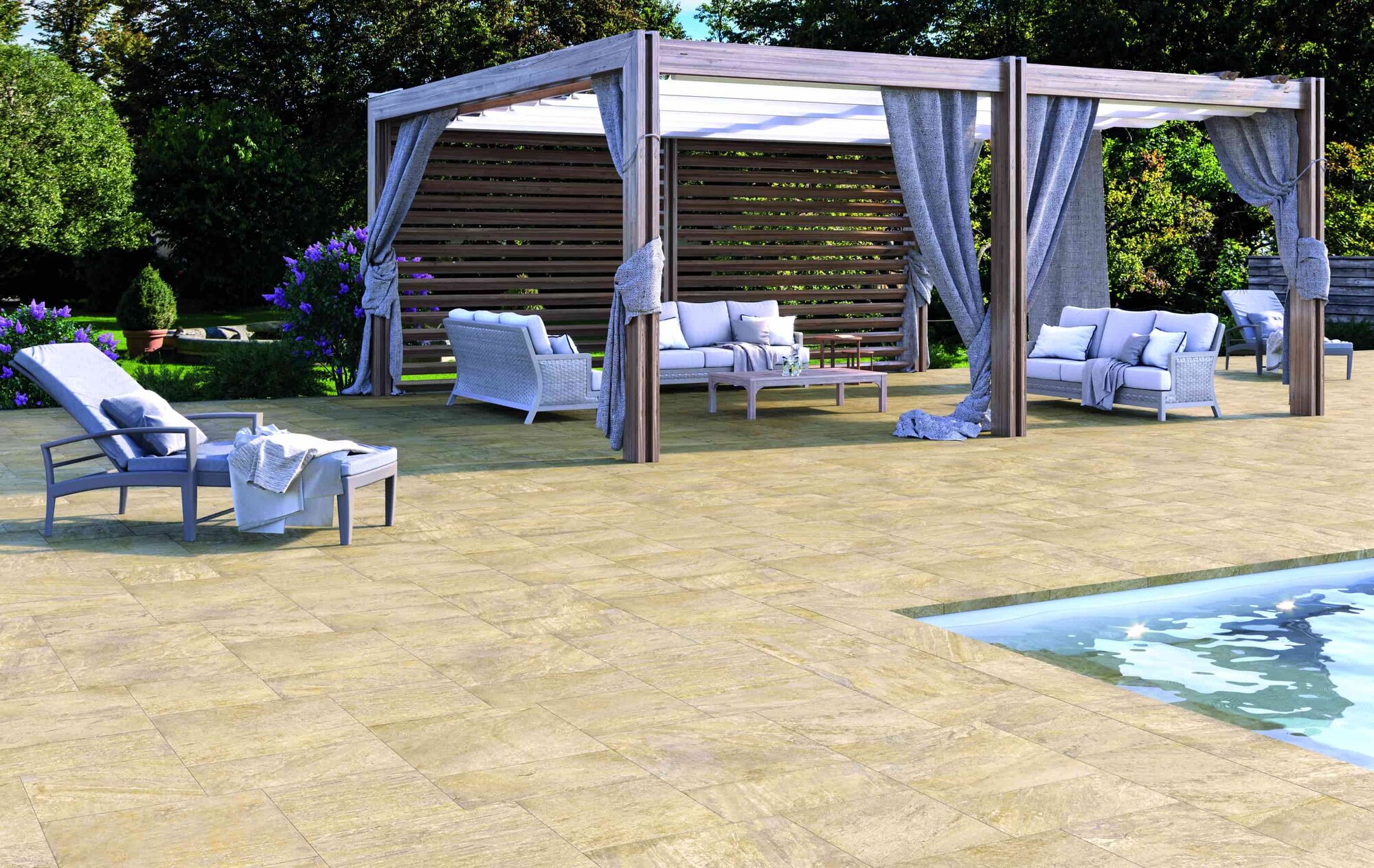 Outdoor-Fliese QUARTZ gold 60x90